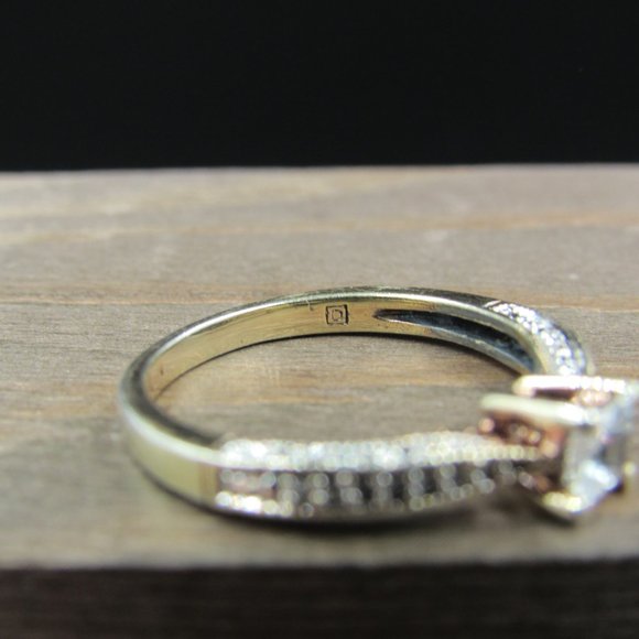 Size 6 Sterling Silver Gold Plated Sapphire & Diamond Accent Band Ring Vintage - Picture 7 of 10